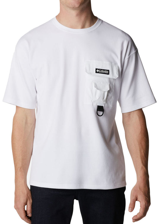  Columbia T-shirt Field Creek Doubleknit White Uomo Bianco