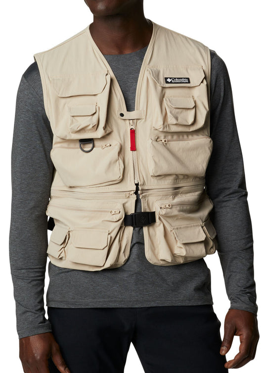  Columbia Gilet Field Creek Big Horn Vest Ancient Fossil Uomo Beige