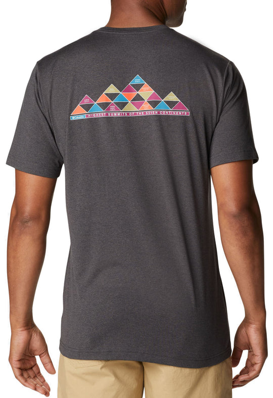  Columbia T-shirt Tech Trail Graphic Tee Black Heat Uomo Nero