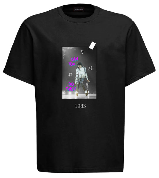  Throwback T-shirt Michael Jackson Beat Tee Black Uomo Nero