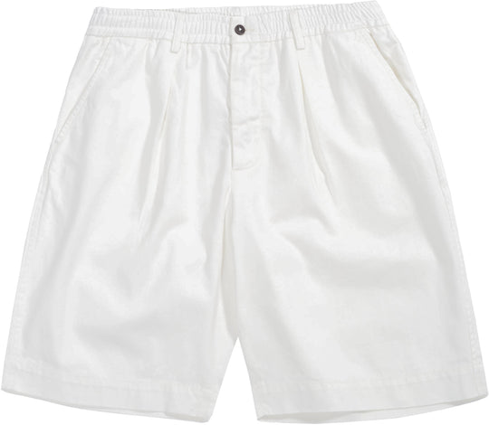  Universal Works Short Plated Track Twill Ecru Uomo Bianco