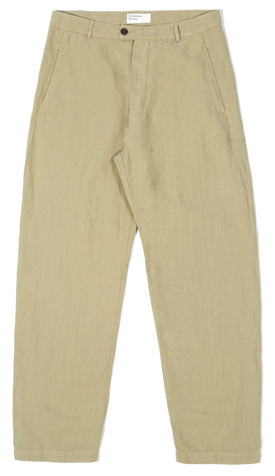  Universal Works Pantaloni Curved Pant Coca Canvas Ecru Uomo Beige