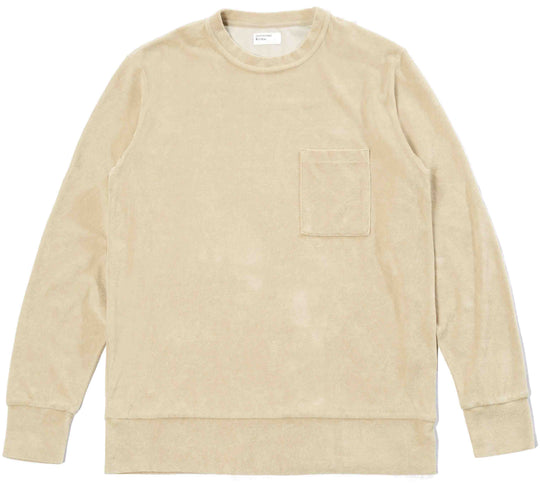  Universal Works Felpa Loose Pullover Terry Fleece Sand Uomo Beige