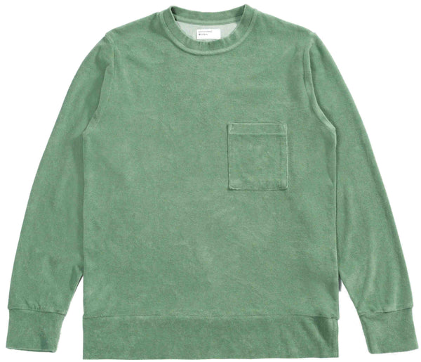 Universal Works felpa Loose Pullover Terry Fleece green