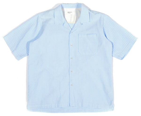 Universal Works camicia Delos Cotton Camp Shirt Sky