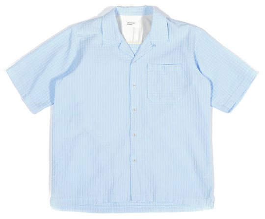  Universal Works Camicia Delos Cotton Camp Shirt Sky Uomo Blue