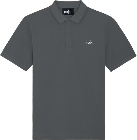  Mdn T-shirt Polo Embroided Logo Anthracite Uomo Grigio