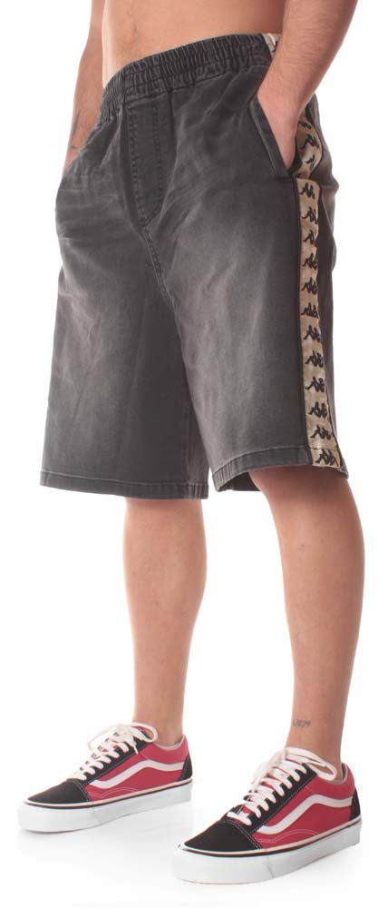  Kappa Short 222 Banda Brentu Denim Black Uomo Nero