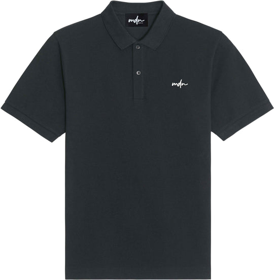  Mdn T-shirt Polo Embroided Logo Black Uomo Nero