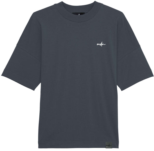  Mdn T-shirt Embroided Logo Over Tee Ink Grey Uomo Grigio