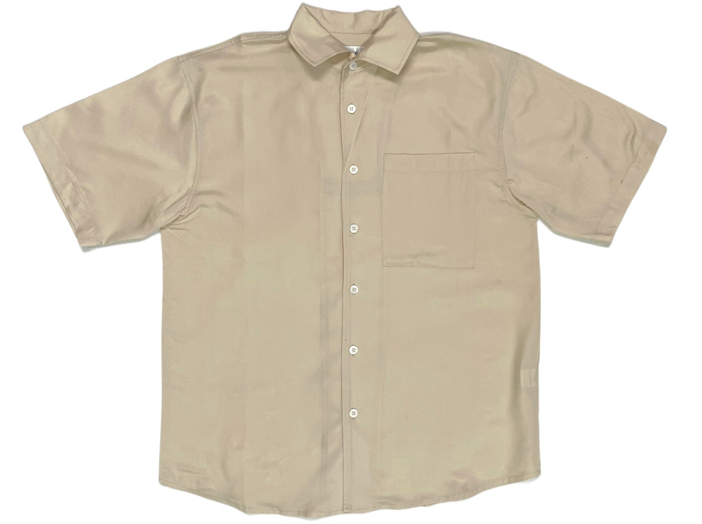  The Silted Company Camicia Amado Shirt S/s Lyocell Ivory Beige Uomo - 1