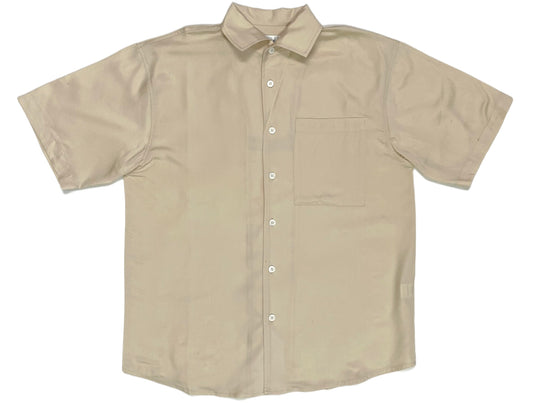  The Silted Company Camicia Amado Shirt S/s Lyocell Ivory Uomo Beige