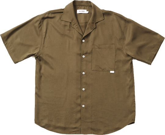  The Silted Company Camicia Amado Shirt S/s Lyocell Green Uomo Verde