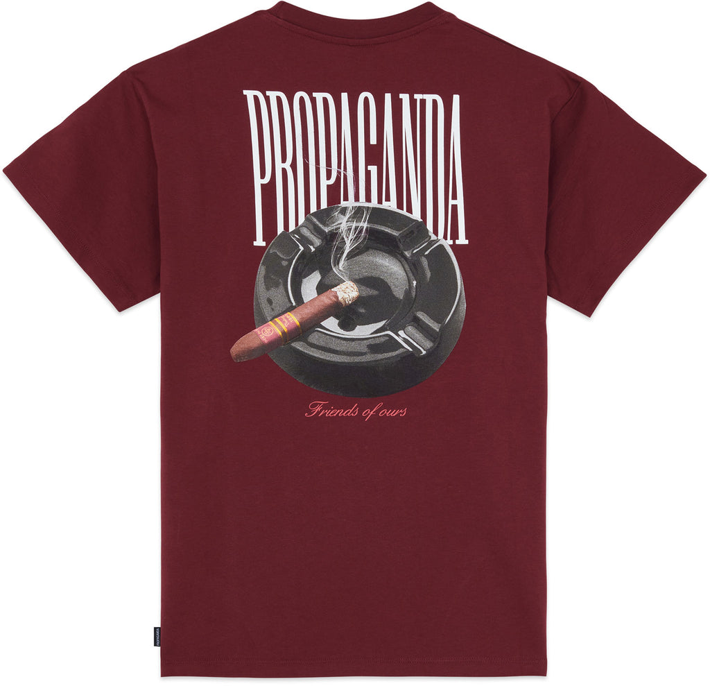  Propaganda T-shirt Cigar Tee Burgundy Bordeaux Uomo - 1