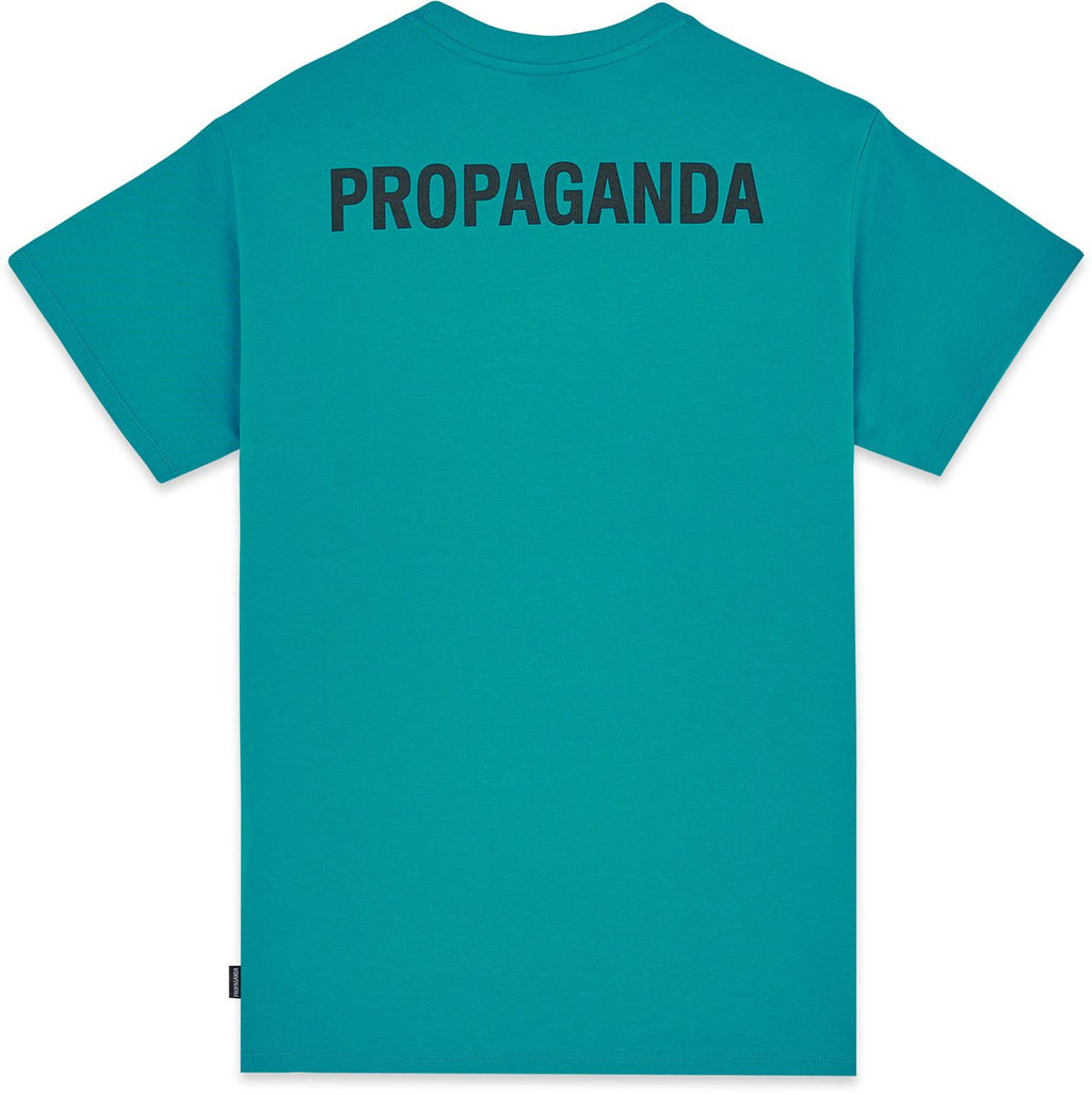  Propaganda T-shirt Logo Tee Turquoise Celeste Uomo - 2