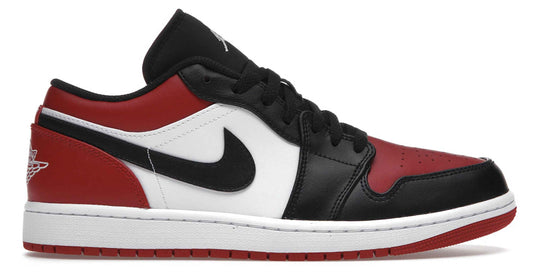  Jordan 1 Low Bred Toe Black Red Uomo Rosso