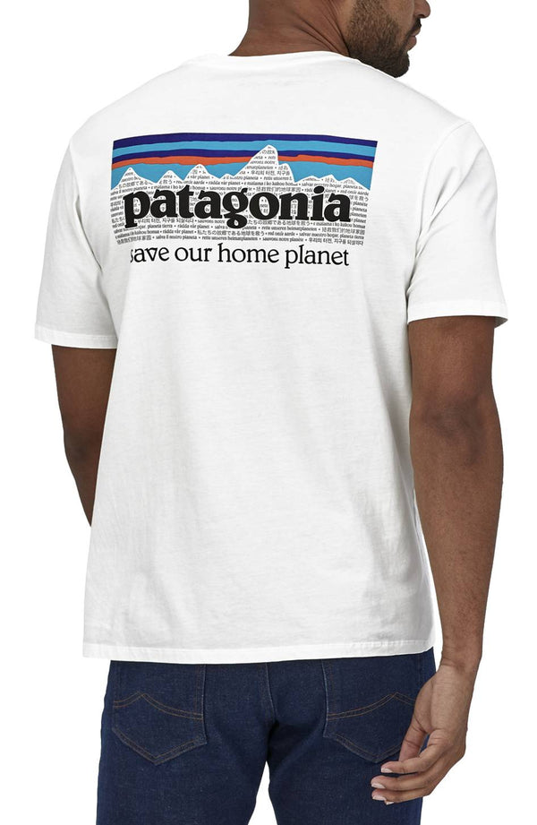 Patagonia t-shirt M's P-6 Mission Organic tee White