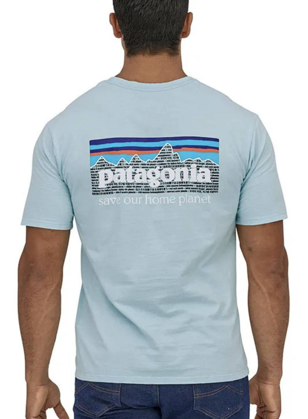 Patagonia t-shirt M's P-6 Mission Organic tee Fin Blue