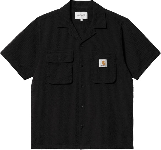  Carhartt Wip Camicia S/s Dryden Shirt Black Uomo Nero