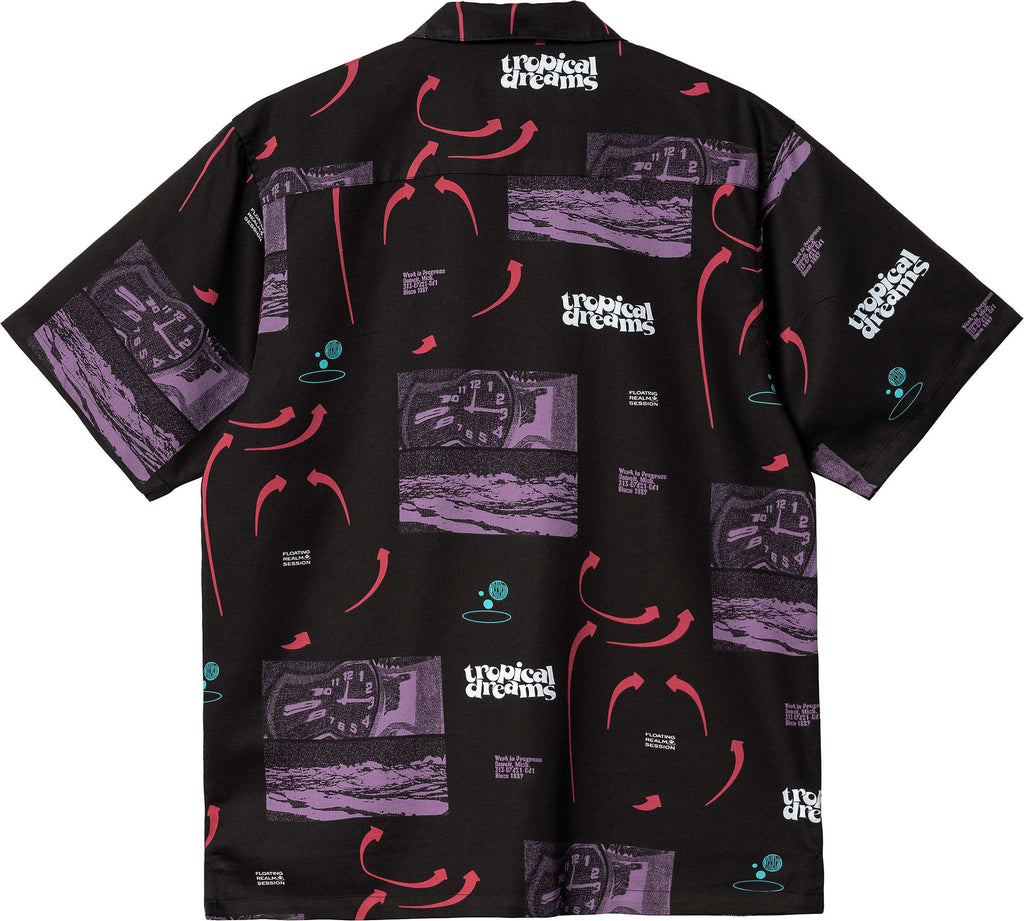  Carhartt Wip Camicia S/s Dreams Shirt Print Black Nero Uomo - 2