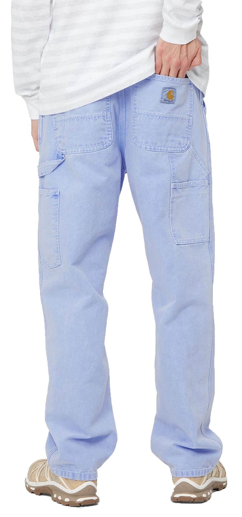  Carhartt Wip Pantaloni Jeans Single Knee Pant Icy Water Faded Uomo - 3
