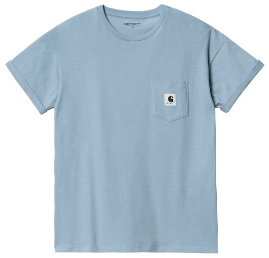  Carhartt Wip T-shirt W' S/s Pocket Frosted Blue Donna