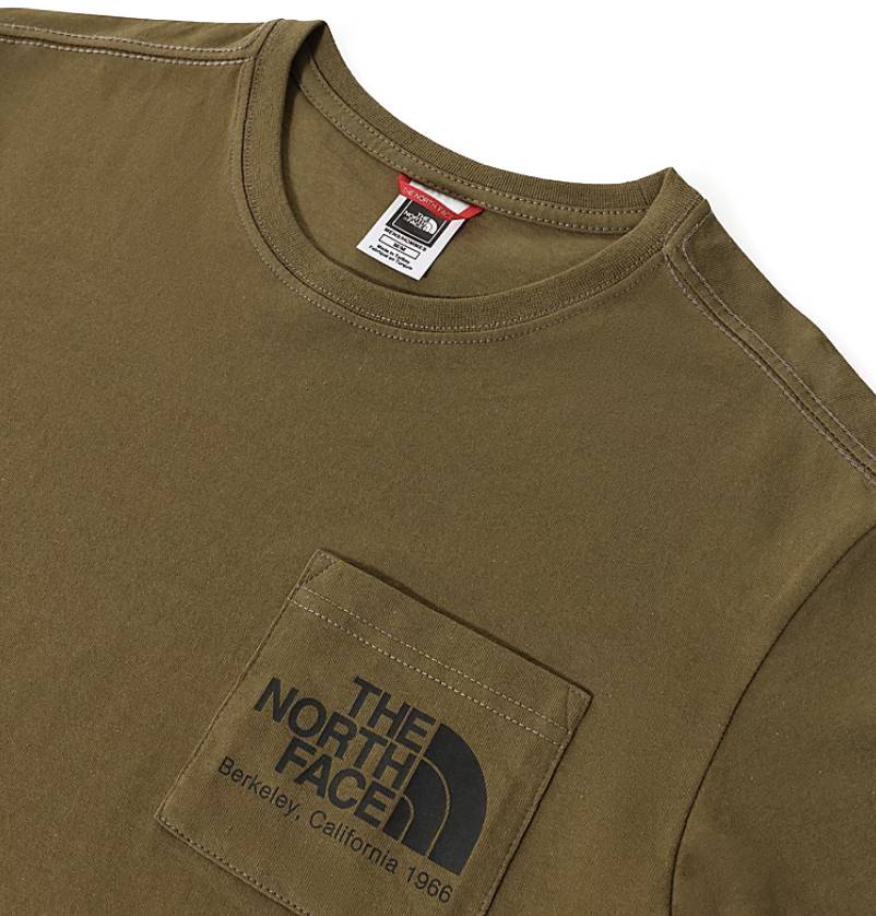  The North Face T-shirt M Berkeley California Pocket T Scrap Mat Military Olive Verde Uomo - 3