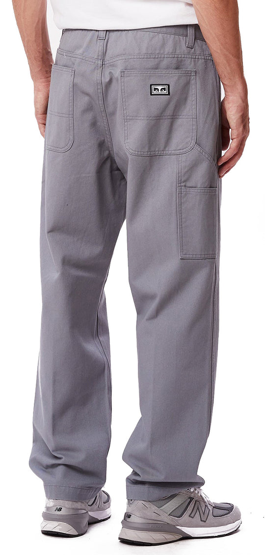  Obey Pantaloni Hardwork Carpenter Pant Leaf Uomo Grigio