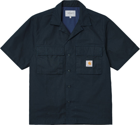  Carhartt Wip Camicia S/s Wynton Shirt Mizar Gulf Uomo Blue