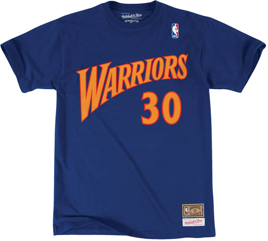  Mitchell & Ness T-shirt Golden State Warriors Stephen Curry Tee Navy Mitchell E Ness Uomo Blue