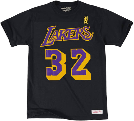  Mitchell & Ness T-shirt Los Angeles Lakers Magic Johnson Tee Black Mitchell E Ness Uomo Nero
