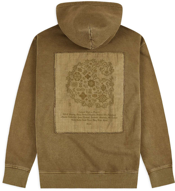 Carhartt WIP felpa Hooded Verse Patch Hamilton Brown Garment Dyed