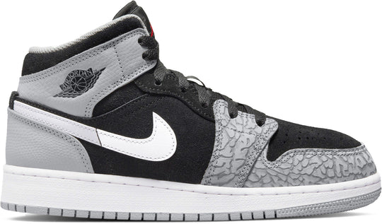  Jordan 1 Mid Elephant Print Gs Donna Grigio
