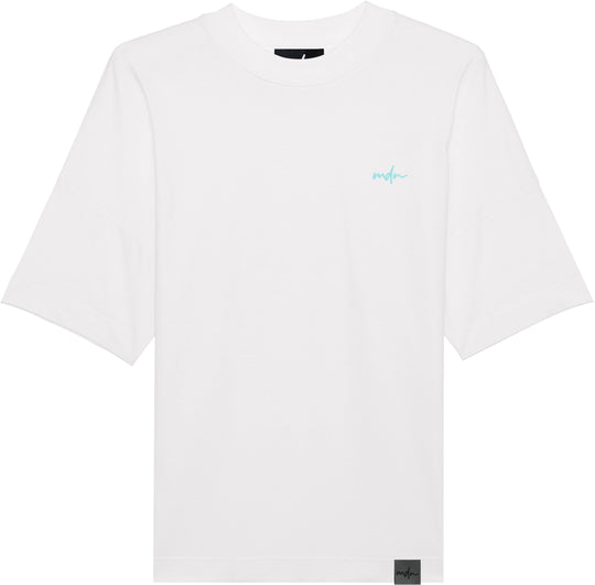  Mdn T-shirt Embroided Logo Over Tee White Azure Uomo Bianco