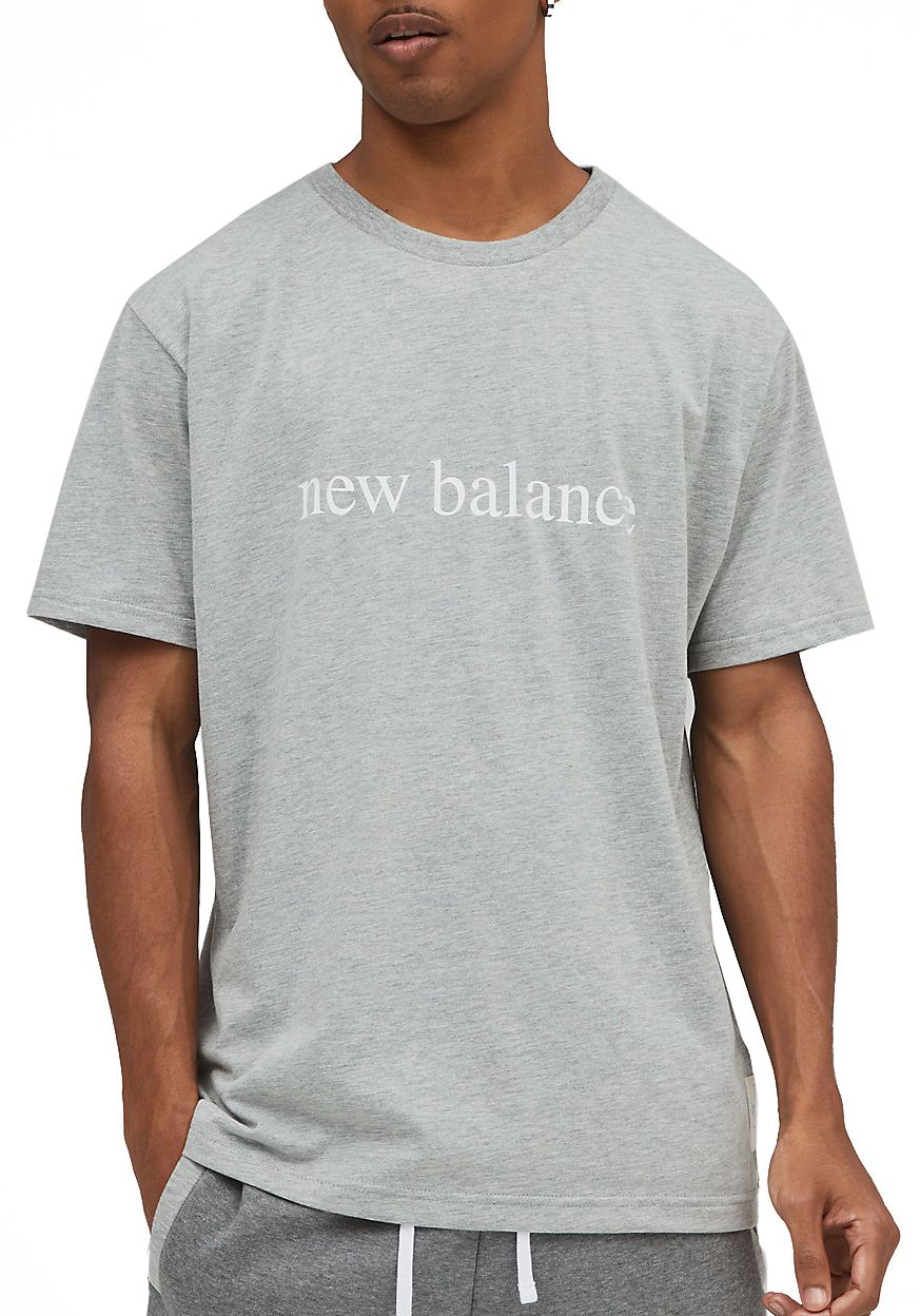  New Balance T-shirt Essentials Short Sleeve Tee Athletic Grey Grigio Uomo - 1