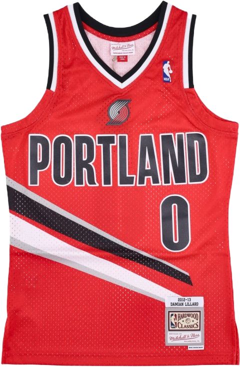  Mitchell & Ness Canotta Nba Alternate Jersey Trail Blazers 2012 Damian Lillard Mitchell E Ness Uomo Rosso