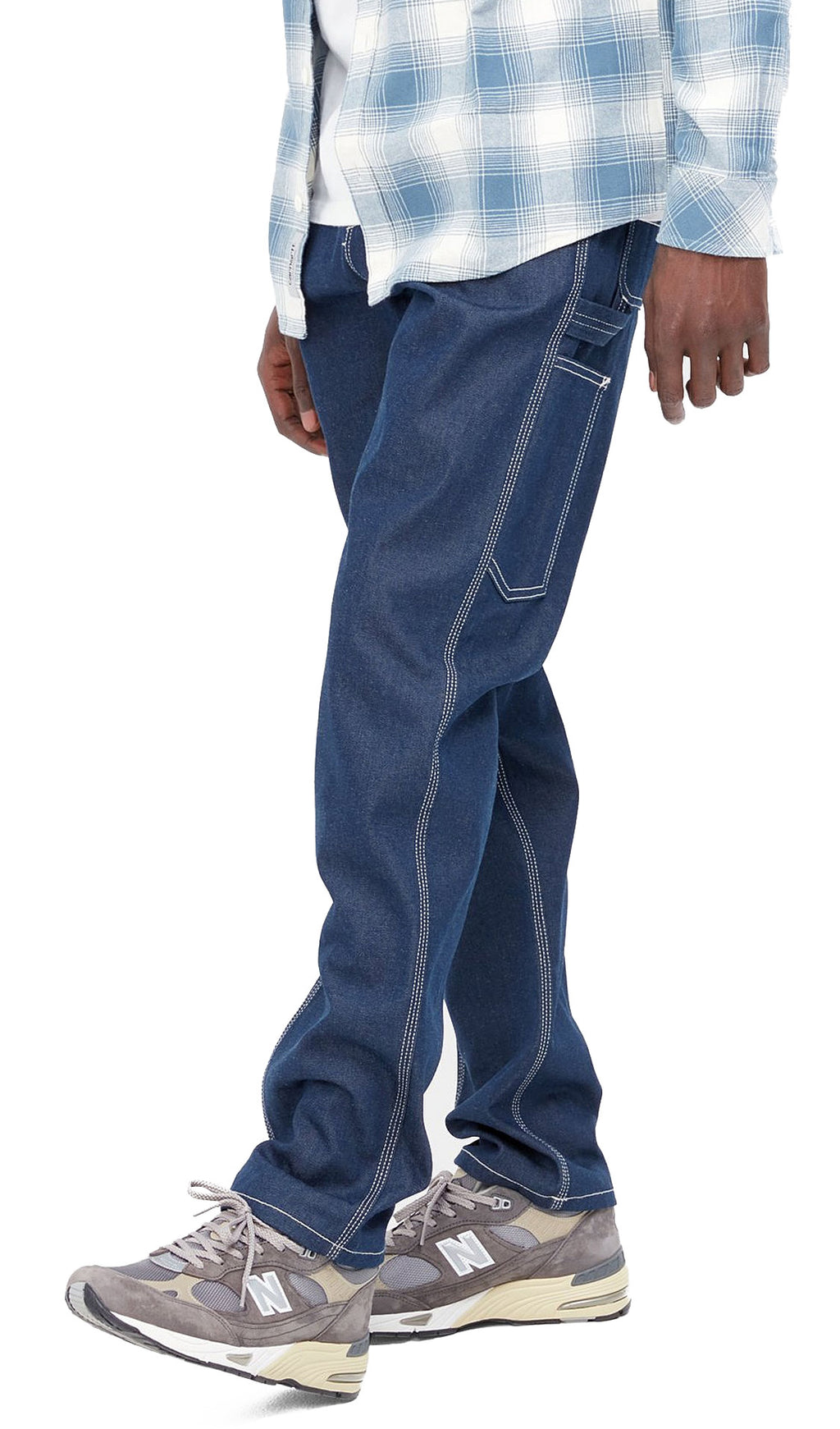  Carhartt Wip Jeans Ruck Single Knee Pant Blue Rigid Uomo - 3