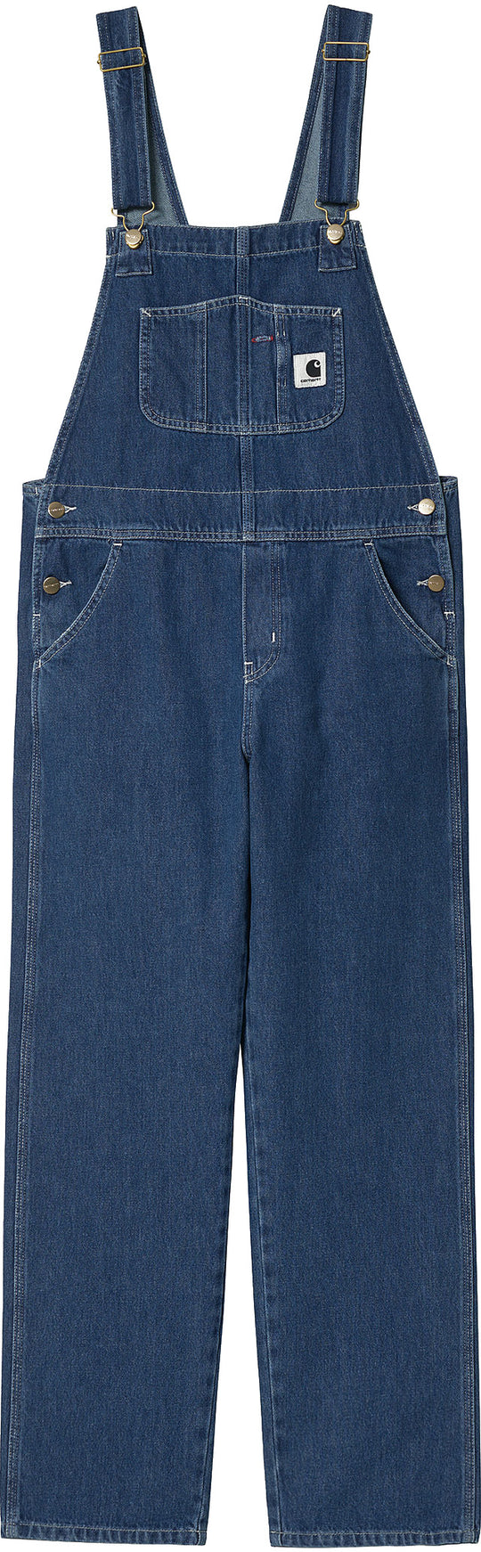  Carhartt Wip Salopette W Bib Overall Straight Blue Stone Washed Donna