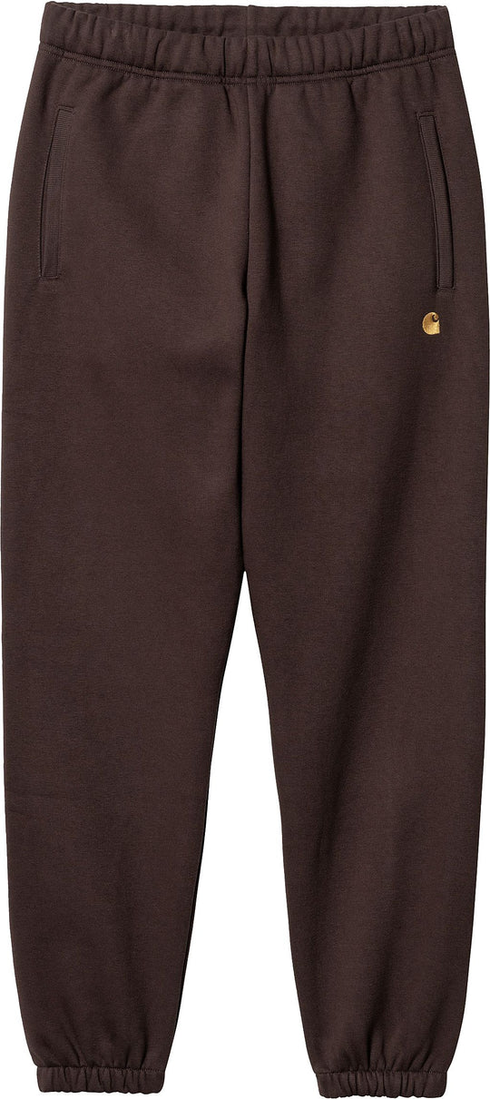  Carhartt Wip Pantaloni Chase Sweat Pant Dark Umber Gold Uomo Bordeaux