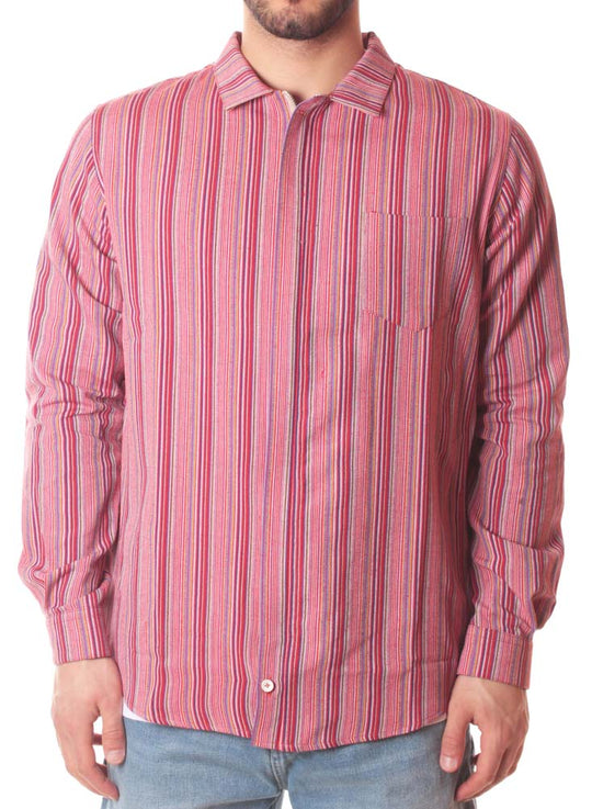  Paura Giacca Pablo Stripes Shirt Brown Uomo Fantasia