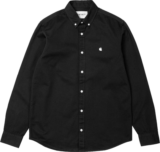  Carhartt Wip Camicia L/s Madison Shirt Black Wax Uomo Nero