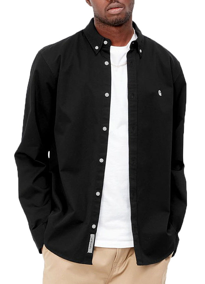  Carhartt Wip Camicia L/s Madison Shirt Black Wax Nero Uomo - 2