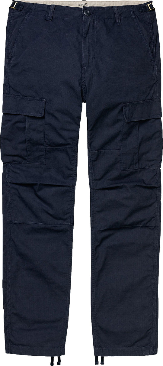  Carhartt Wip Pantaloni Aviation Pant Dark Navy Rinsed Uomo Blue