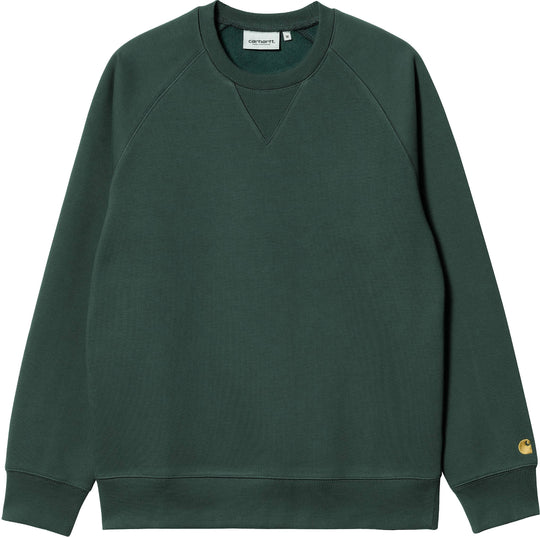  Carhartt Wip Felpa Chase Sweat Juniper Gold Uomo Verde