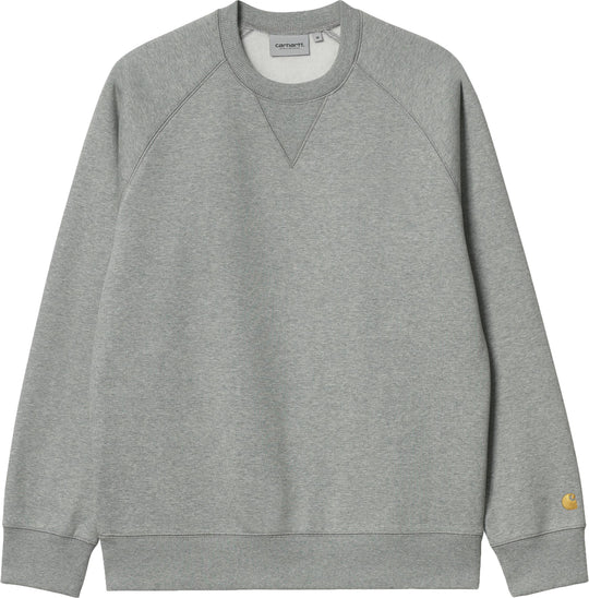  Carhartt Wip Felpa Chase Sweat Grey Heather Gold Uomo Grigio