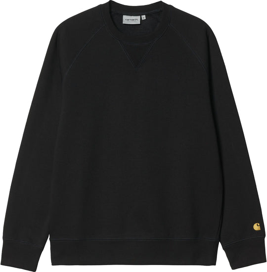  Carhartt Wip Felpa Chase Sweat Black Gold Uomo Nero