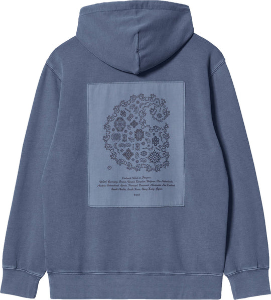  Carhartt Wip Felpa Hooded Verse Patch Enzian Garment Dyed Uomo Blue