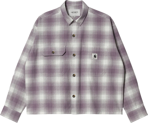 Carhartt WIP camicia W L/S Deaver Shirt Check Misty Thistle