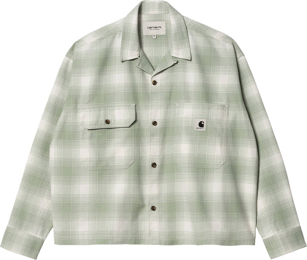 Carhartt WIP camicia W L/S Deaver Shirt Check Misty Sage