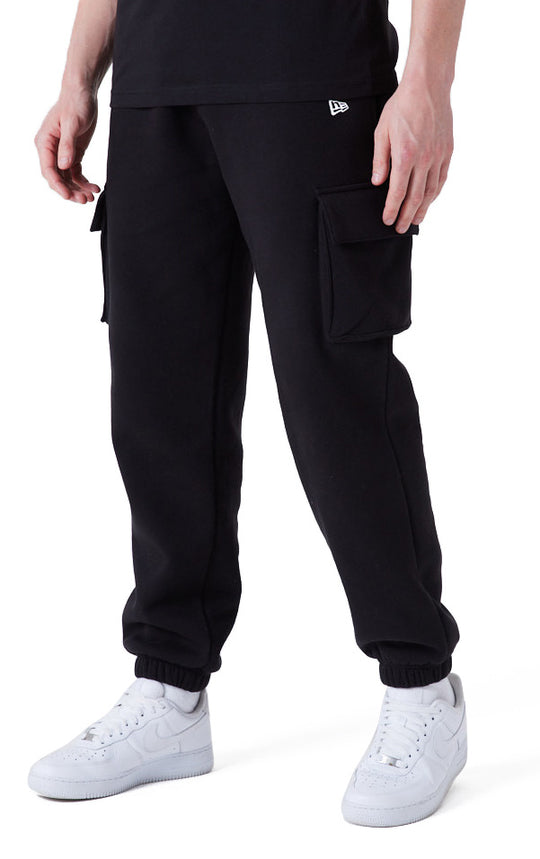  New Era Pantaloni Premium Cargo Jogger Black White Uomo Nero